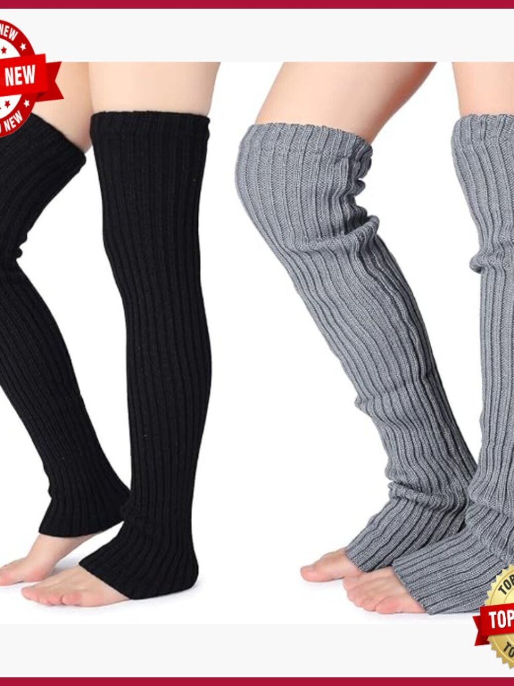 Over Knee High Footless Socks Knit Warm Long Leg Warmers Winter